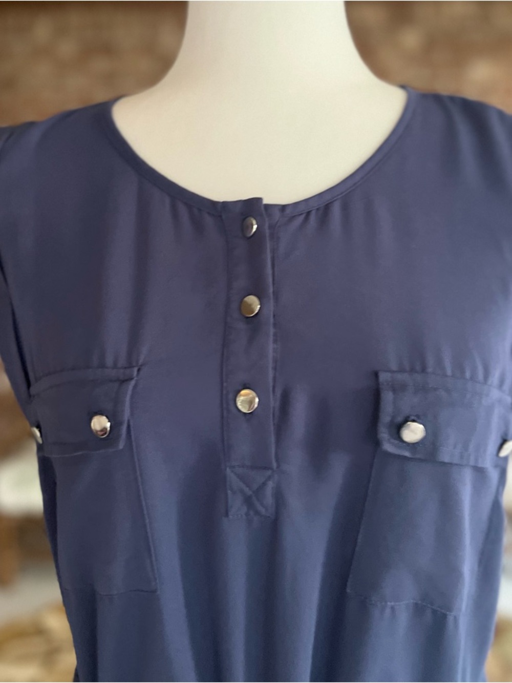 Alya Francesca’s Dress Blue Drawstring Waist Blouson Mini S Casual Travel - Picture 4 of 16